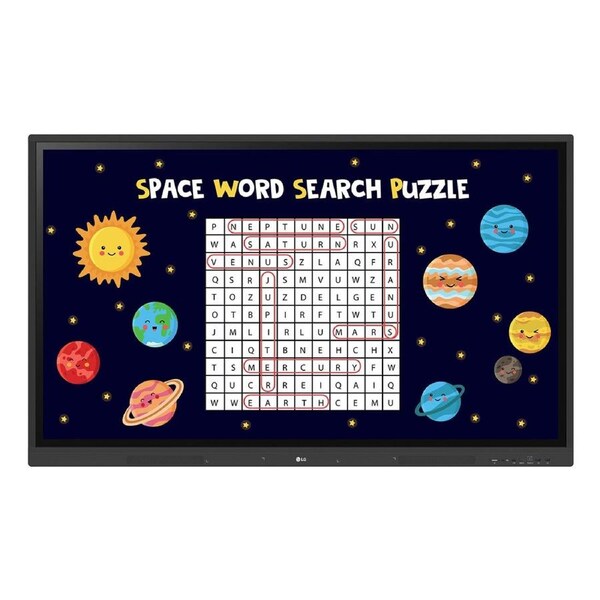 LG CreateBoard interactive whiteboard 190.5 cm (75") 3840 x 2160 pixels Touchscreen Black USB / RF Wireless
