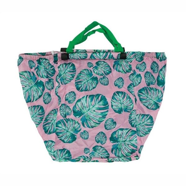 Annabel Trends Shopping/Grocery Trolley Bag 38x68cm Reusable Monstera Pink