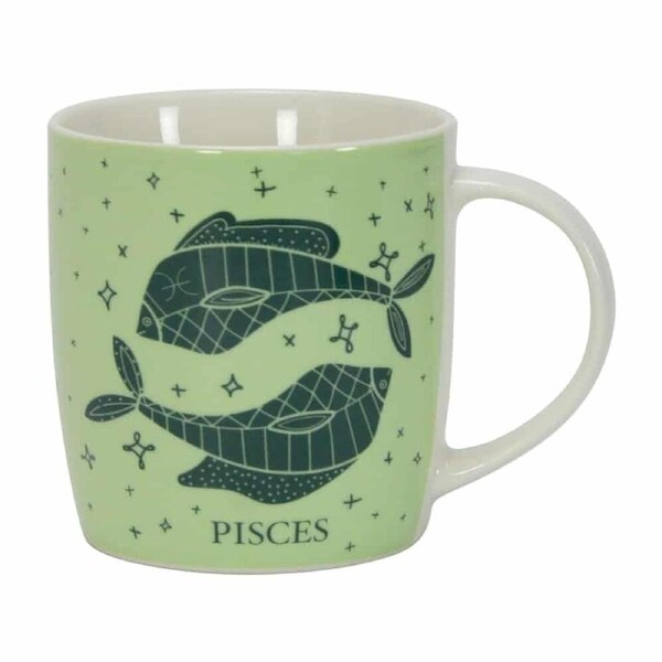 Annabel Trends Coffee Mug Zodiac Pisces 350ml Milk/Tea Cup w/ Handle Green