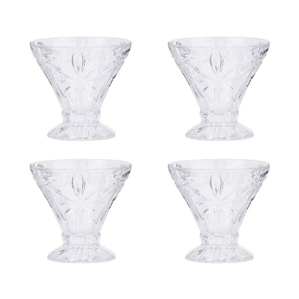 4pc Annabel Trends Cocktail Glass Palm Tree 270ml Wine Cup Set Barware Clear