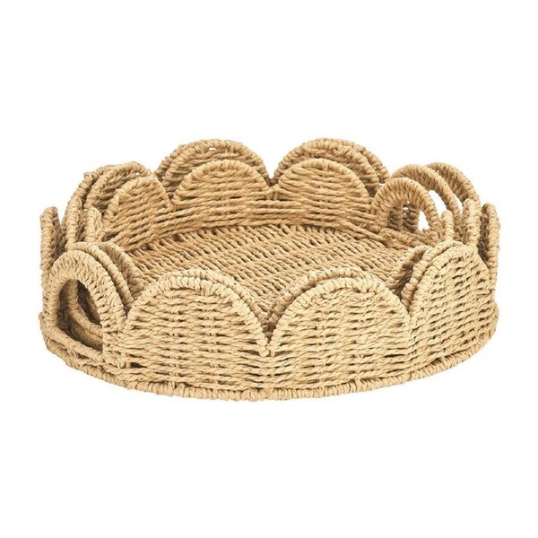 3pc Annabel Trends Papier Woven Tray Home Table Decor Organiser Set Natural