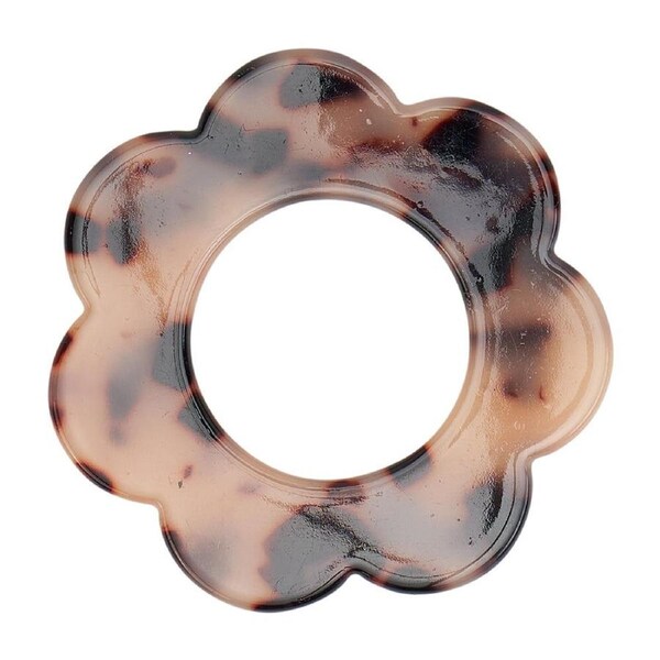 4pc Annabel Trends Napkin Rings Scallop Edge Table Organiser 6cm Tortoiseshell