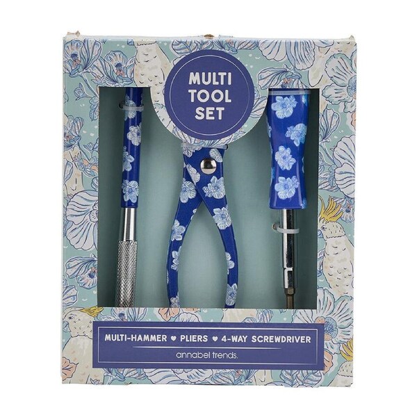 3pc Annabel Trend Multi Tool Plier/Philips Screw Driver Set Hello Cockie Blue