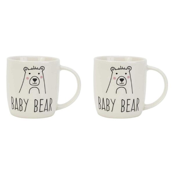 2PK Annabel Trends Ceramic Drinking Coffee Mug w/ Handle Baby Bear 9x9cm White