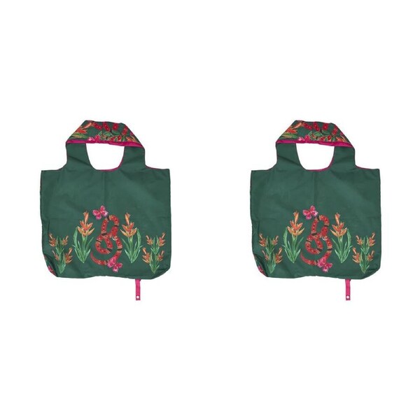 2PK Annabel Trends Shopping Travel Tote Tote Bag 50x42cm Reusable Jungle Snake