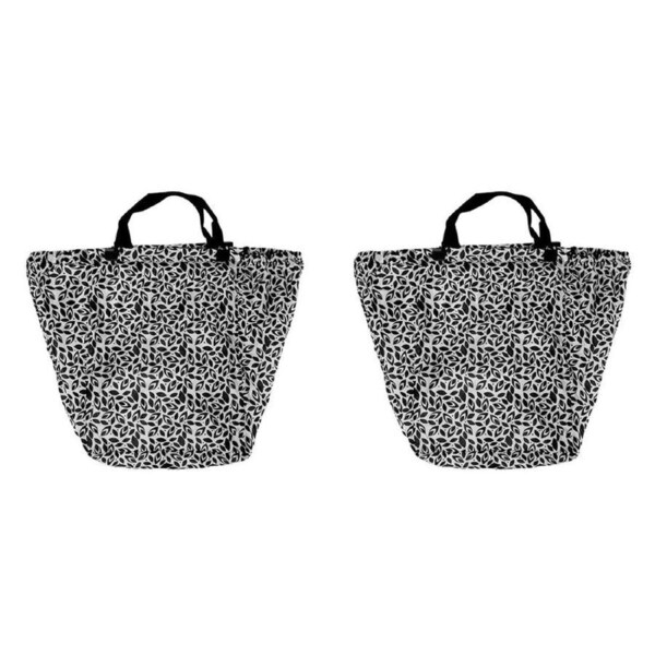 2PK Annabel Trends Shopping/Grocery Trolley Bag 38x68cm Reusable Tote Leaf Black