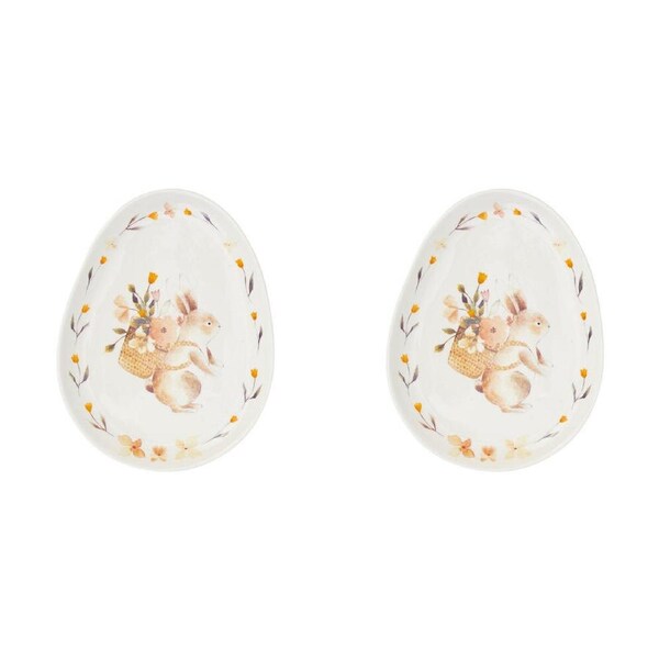 2PK Annabel Trends Easter Ceramic Plate 16x21cm Home Decor Some Bunny Loves You