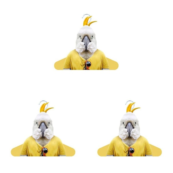 3PK Annabel Trends Zoo Portrait Coat Hanger Animal Clothes Organiser Cockatoo