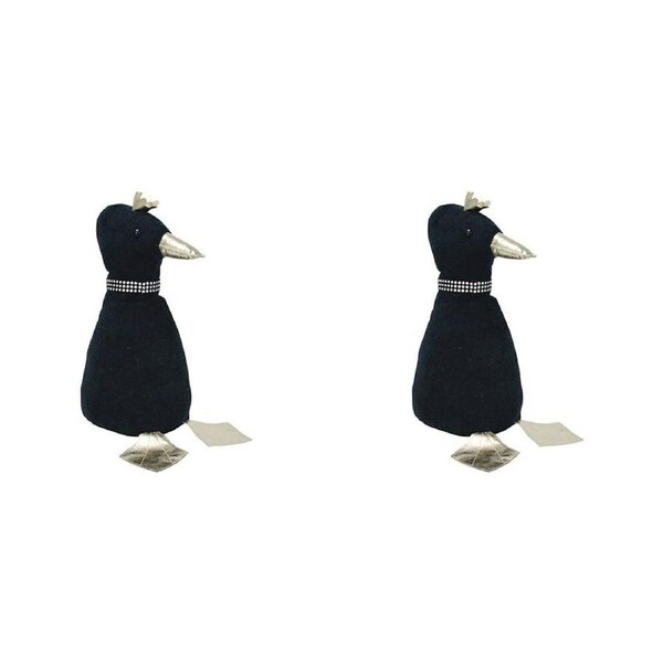 2PK Annabel Trends Animal Themed Doorstop 24x34cm Home/Room Duck Black