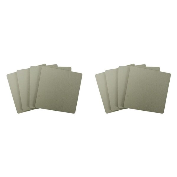 8pc Annabel Trends Coaster/Placemat Set Square Recycled Leather 10x10cm Stone