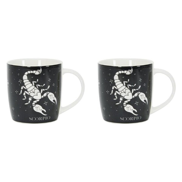 2PK Annabel Trends Coffee Mug Zodiac Scorpio 350ml Milk/Tea Cup w/ Handle Black