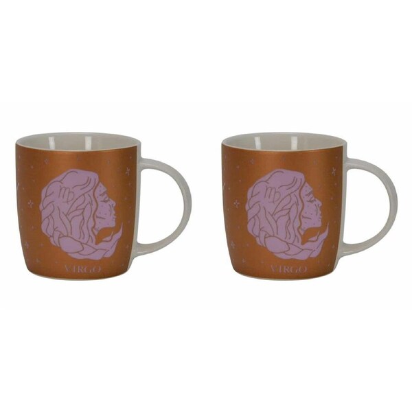 2PK Annabel Trends Coffee Mug Zodiac Virgo 350ml Milk/Tea Cup w/ Handle Orange