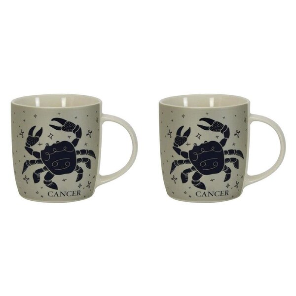 2PK Annabel Trends Coffee Mug Zodiac Cancer 350ml Milk/Tea Cup w/ Handle Brown