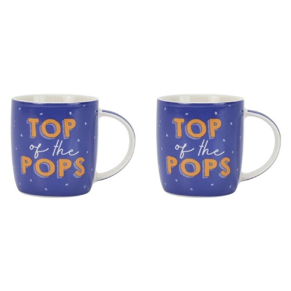 2PK Annabel Trends Coffee Mug Porcelain Top Of The Pops Cup w/ Handle 9cm Blue