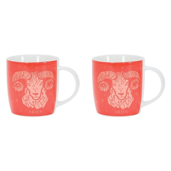 2PK Annabel Trends Coffee Mug Zodiac Aries 350ml Milk/Tea Cup w/ Handle Orange