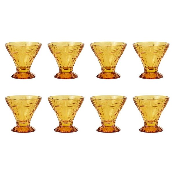 8pc Annabel Trends Cocktail Glass Palm Tree 270ml Wine Cup Set Barware Amber
