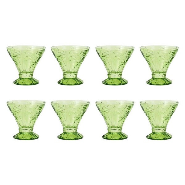 8pc Annabel Trends Cocktail Glass Palm Tree 270ml Wine Cup Set Barware Green