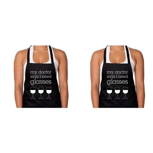 2PK Annabel Trends Cotton Screen Print Apron Cooking Bib 60x80cm My Doc Says