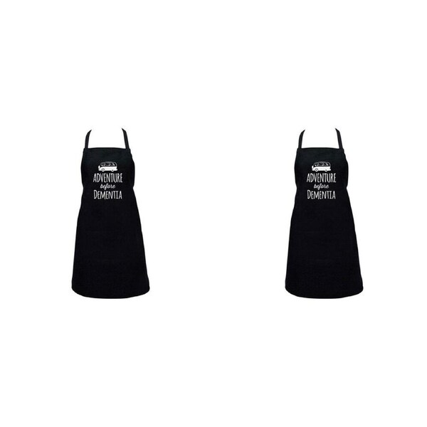2PK Annabel Trends Screen Print Apron Cooking Bib 60x80cm Adventure B4 Dementia