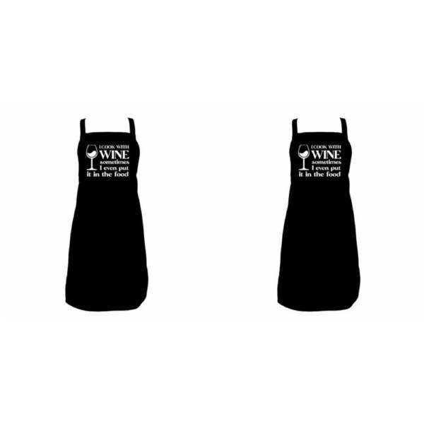 2PK Annabel Trends Cotton Screen Print Apron Cooking Bib 60x80cm Cook With Wine