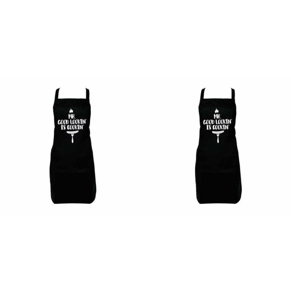 2PK Annabel Trends Screen Print Apron Kitchen Cooking Bib Mr Good Looking