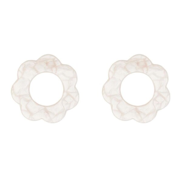 8pc Annabel Trends Napkin Rings Scallop Edge Dining Table Organiser 6cm Pearl