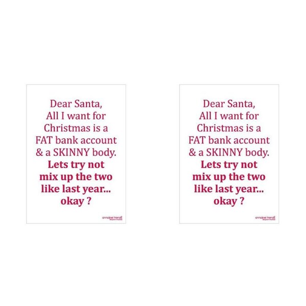 2PK Annabel Trends Christmas Cotton Tea Towels Dish Drying Cloth Fat Skinny