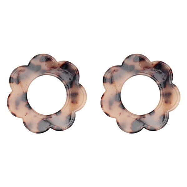 8pc Annabel Trends Napkin Rings Scallop Edge Table Organiser 6cm Tortoiseshell