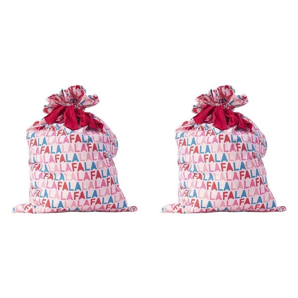 2PK Annabel Trends Santa Sack Christmas Holiday Gift Bag 73x55cm Fa La La La