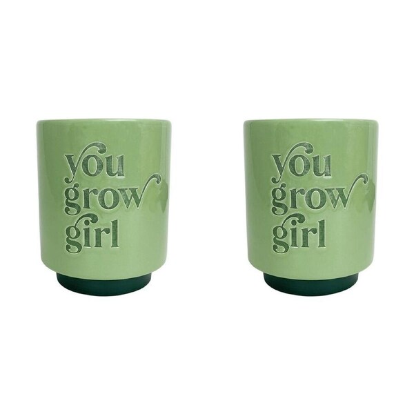 2PK Annabel Trends Ceramic Planter Flower Pot Home/Garden Decor 17cm Grow Girl