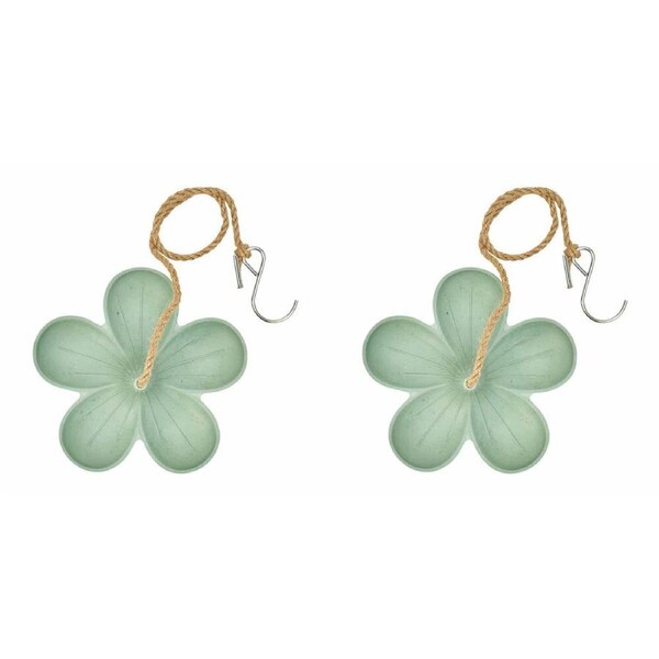 2PK Annabel Trends Bamboo Hanging Bird Feeder Food Tray Container 16x10cm Sage