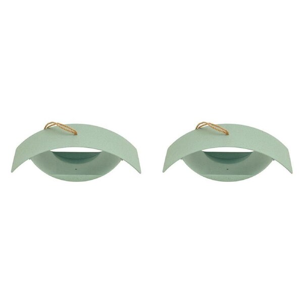 2PK Annabel Trends Bamboo Retro Hanging Bird House Garden Decor 33x12cm Green