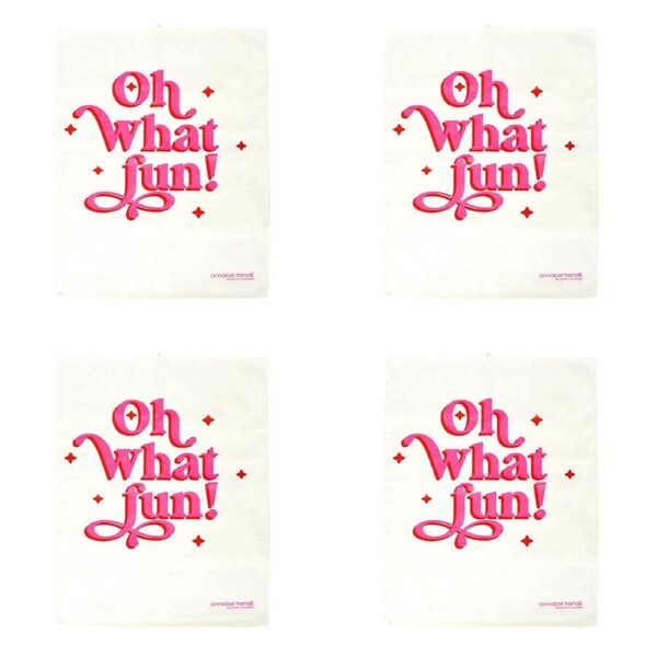 4PK Annabel Trends Cotton Tea Towel Dish Cloth 50x70cm Christmas Oh What Fun