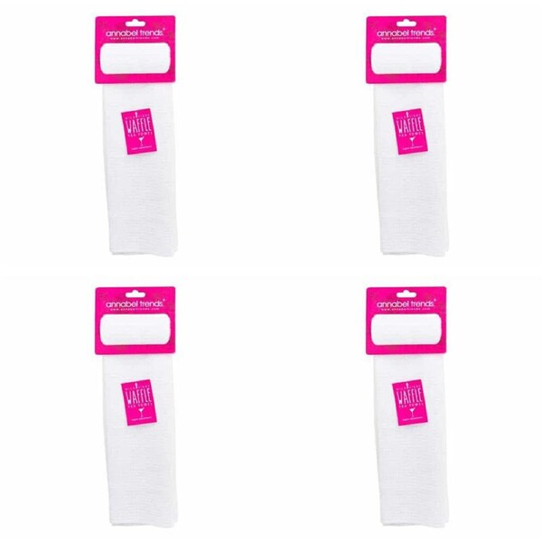 4PK Annabel Trends Cotton Waffle Tea Towel Single Drying Cloth 50x70cm White