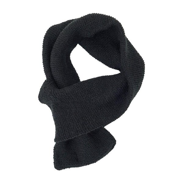 Annabel Trends Slip Through Knit Acrylic Yarn Scarf Unisex 77x14cm Black
