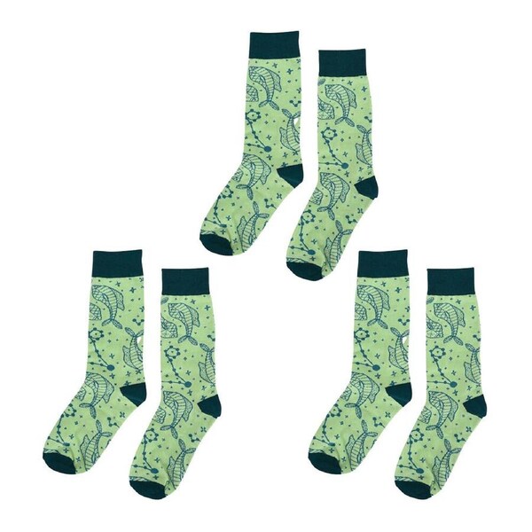 3PK Annabel Trends Zodiac Crew Socks w/ Box Casual Pair Women's Size 5-11 Pisces