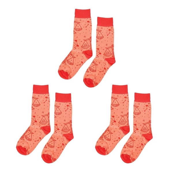 3PK Annabel Trends Zodiac Crew Socks w/ Box Casual Pair Women's Size 5-11 Libra