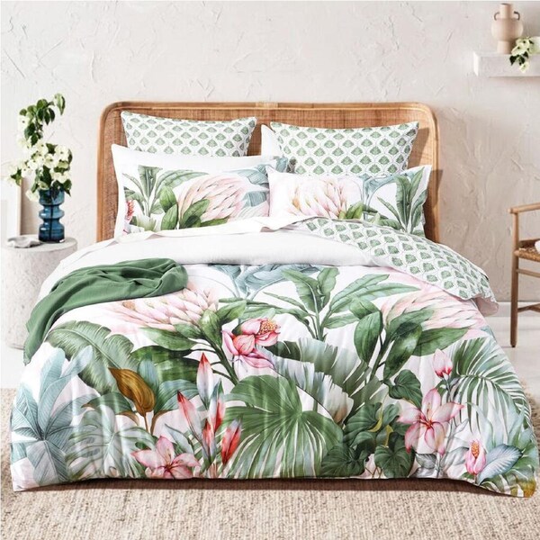 Renee Taylor 300 TC Cotton Reversible Euro Bedroom Pillowcase/Cover Gardenia