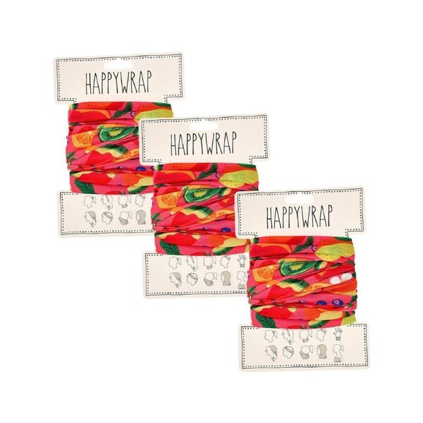 3PK Annabel Trends Happywrap Womens Multipurpose Bandana/Scarf 50x25cm Tropicana