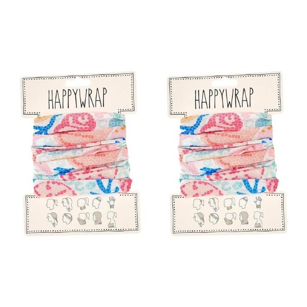 2PK Annabel Trends Happywrap Womens Multipurpose Bandana 50x25cm Shelly Beach