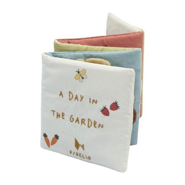 Fabelab Organic Cotton Baby/Infant Toy Fabric Book A Day in the Garden 0y+