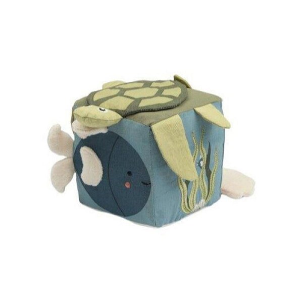 Fabelab Organic Cotton Baby/Infant Playful Toy Fabric Cube Sea 12cm 0y+