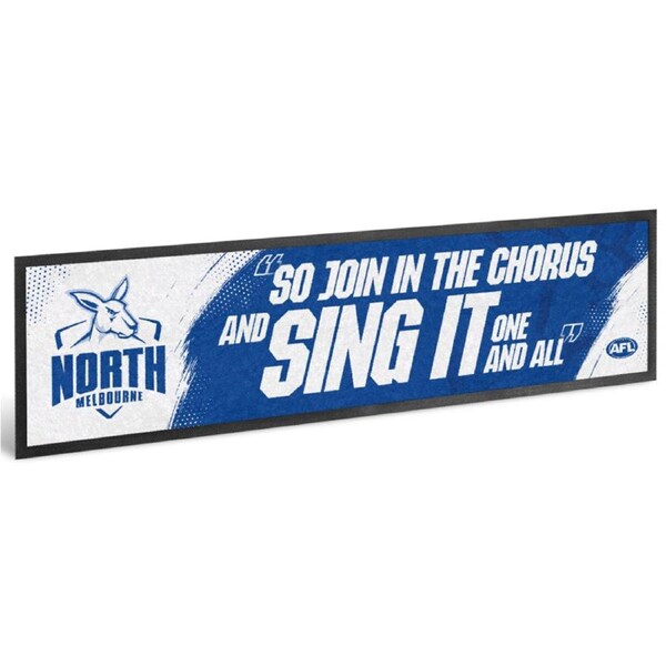 North Melbourne Kangaroos AFL Team Song Bar Mat Runner