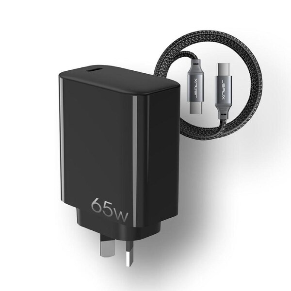 65W GaN USB-C Wall Charger Power Supply Switch 2/Switch/ SteamDeck/ROG Ally/Smart Phone