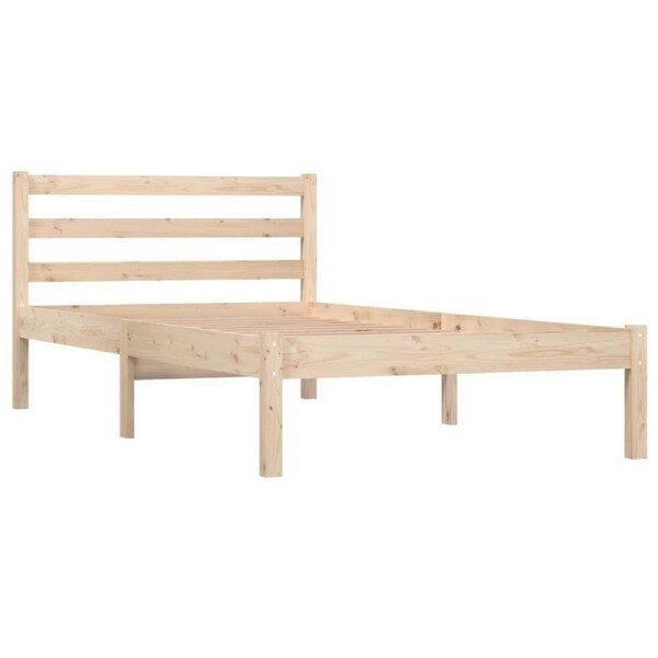 Wooden Bed Frame With Sturdy Slats Headboard Single Size Mattress Base 90x190cm