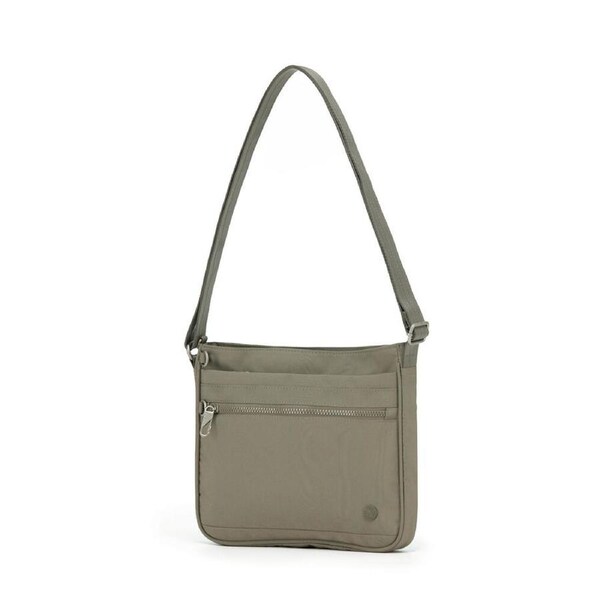Tosca Anti-Theft RFID Blocking Shoulder Travel Bag 30x24cm Slash Proof Taupe