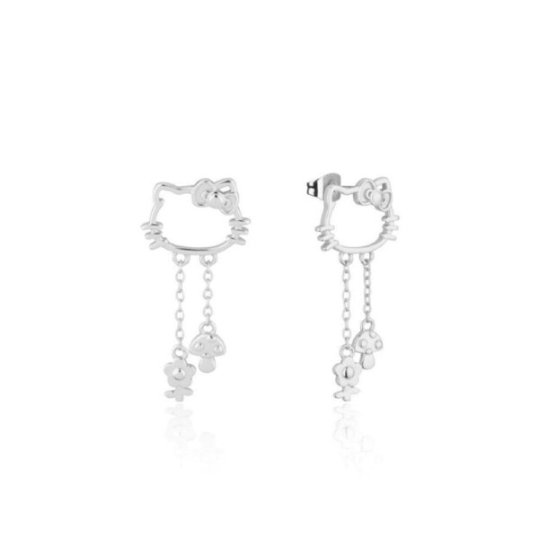 Couture Kingdom Sanrio Precious Metal Hello Kitty Outline Stud Earrings Silver