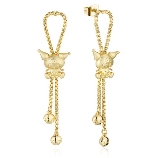 Couture Kingdom Sanrio Kuromi Drop Earrings Fashion Accessory 7cm Gold
