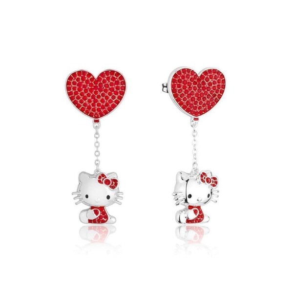 Couture Kingdom Sanrio Hello Kitty Love Drop Earrings Accessory 6cm Silver