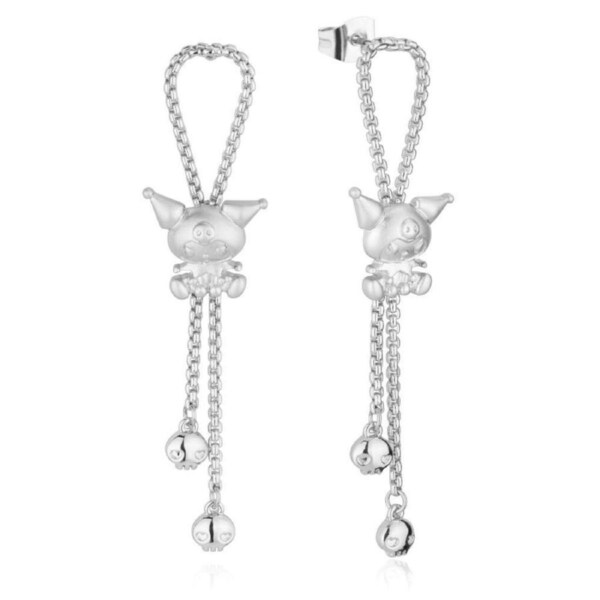 Couture Kingdom Sanrio Kuromi Drop Earrings Fashion Accessory 7cm Silver